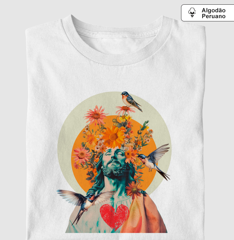 Colagens - Jesus & Andorinhas Algodão Peruano