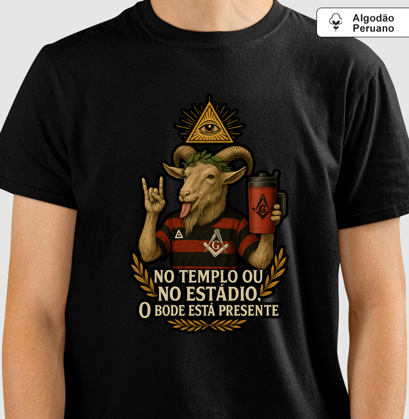 Camiseta Algodão Peruano Bode Rubro Negro 6 - Mr. GADU
