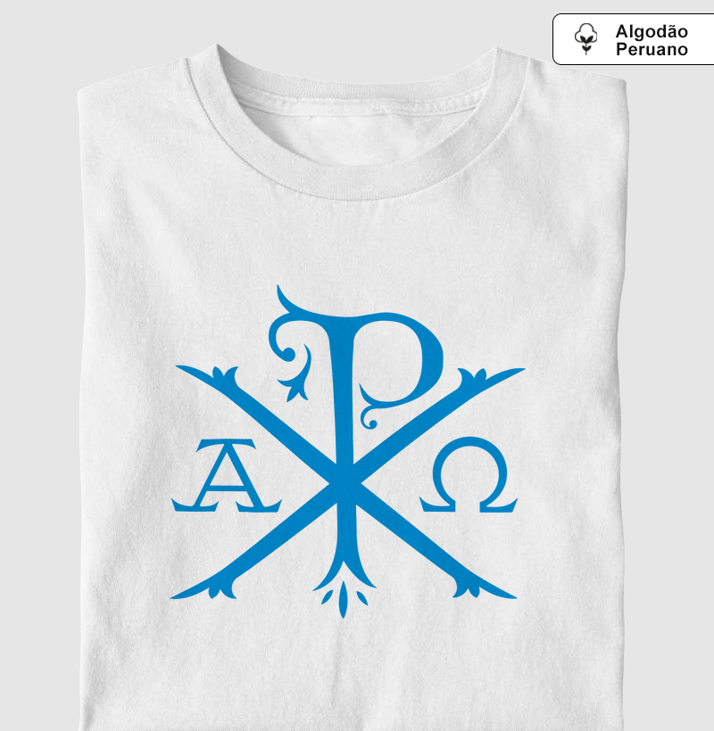 Jesus: Alfa e Ômega - Azul - Algodão Peruano