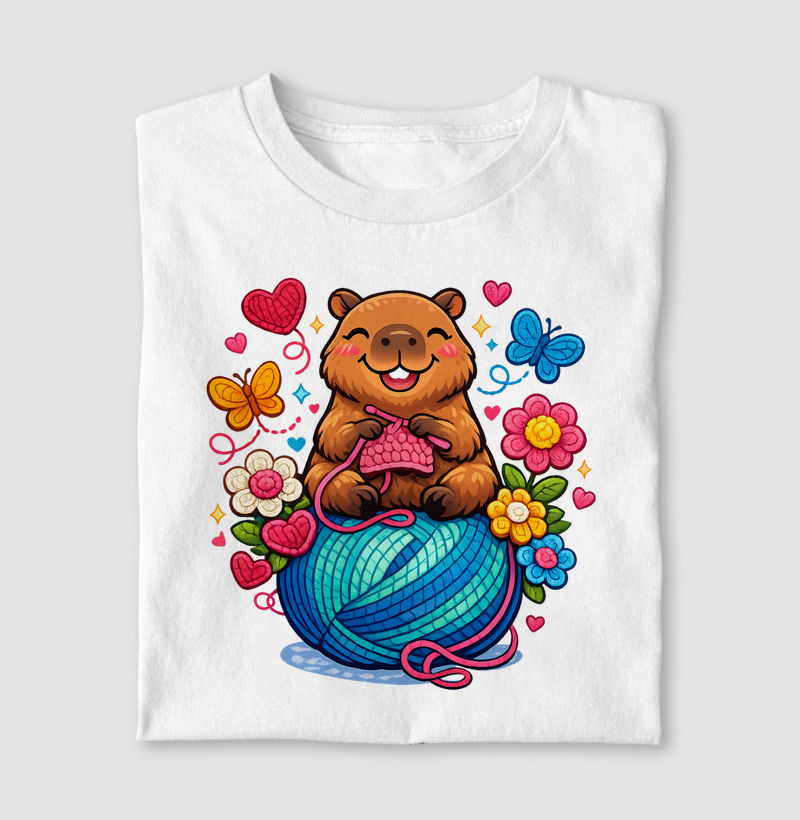 Camiseta Capivara Tecendo Divertida
