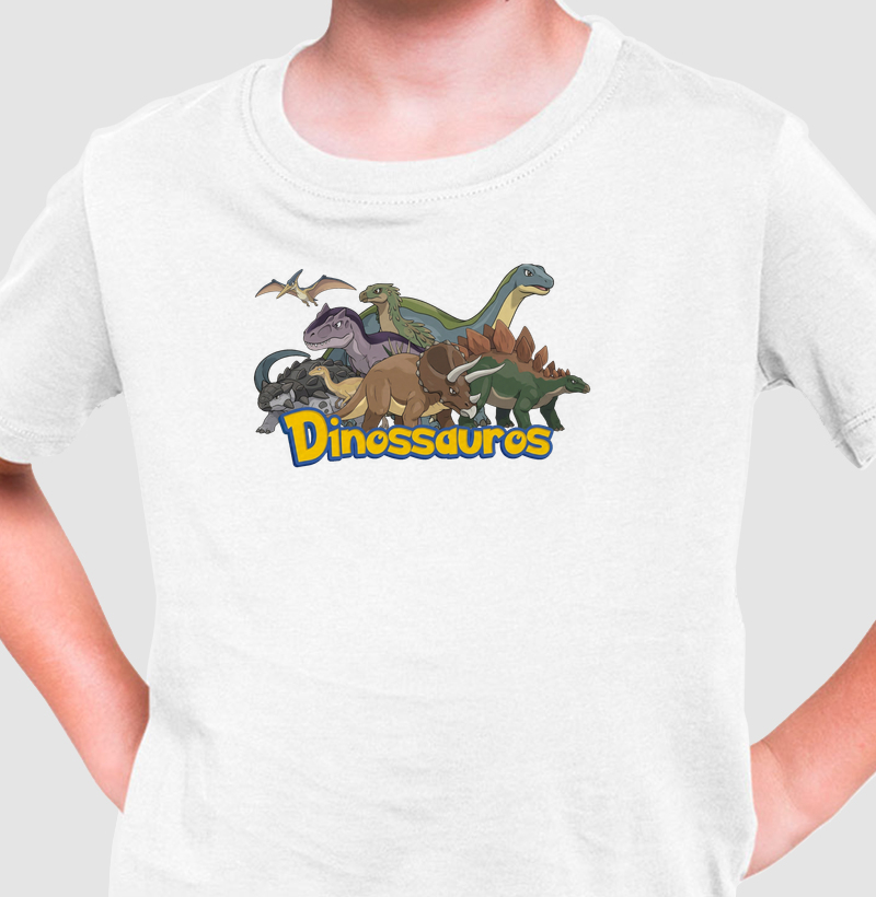 Camisa Algodão Estampada Dinossauro Pokemon Equipe Triceratops Premium Dinoloco