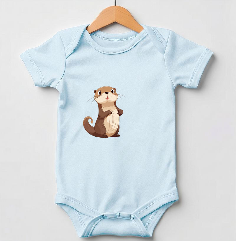 Body Infantil Lontrinha Fofa. Coleção Kids. Meninos e Meninas. Algodão Premium.
