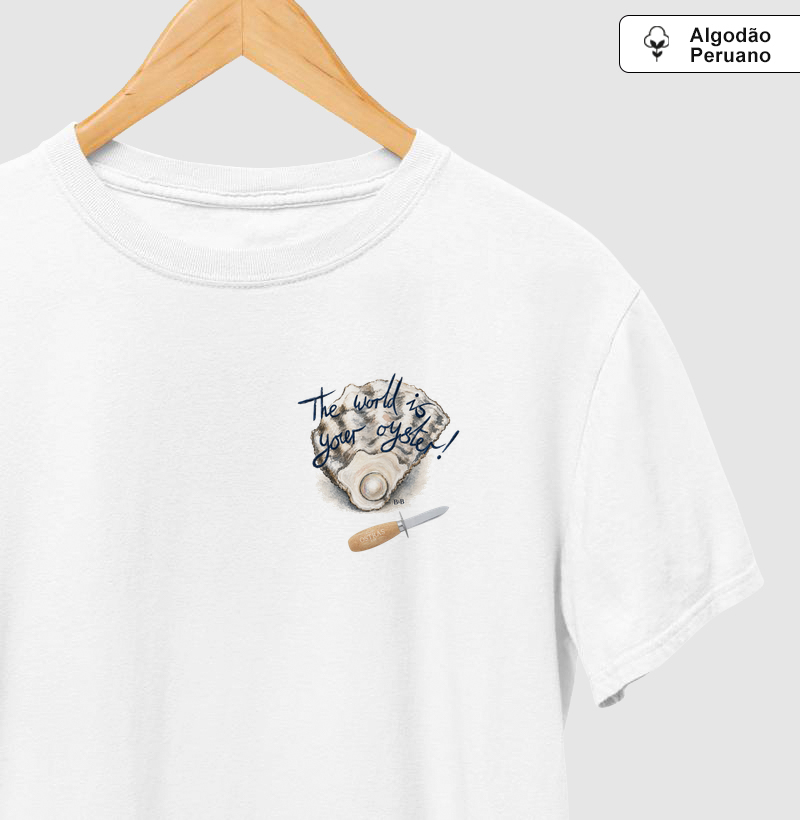 Camiseta The World is Your Oyster mini - por Enfim