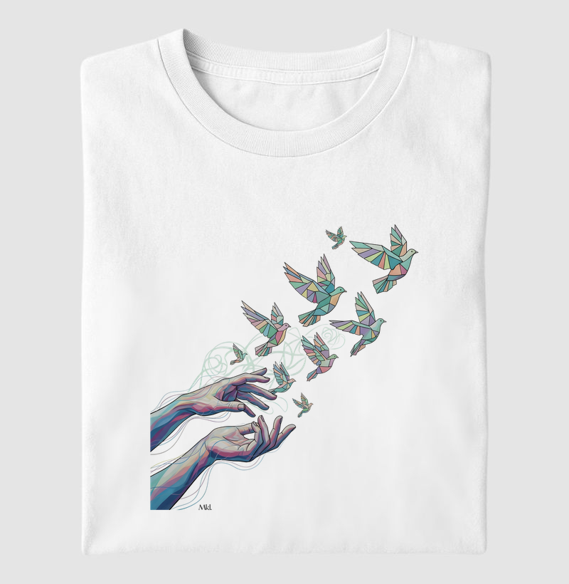 Camiseta Algodão Premium - Mãos Criadora