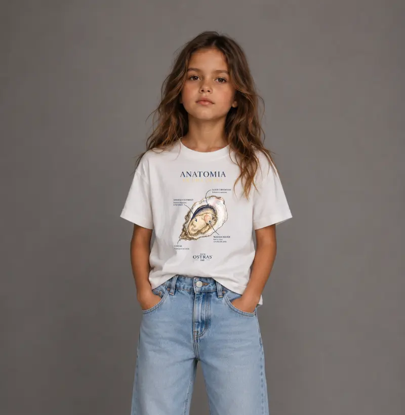 Camiseta Infantil Anatomia de uma Ostra - por Enfim