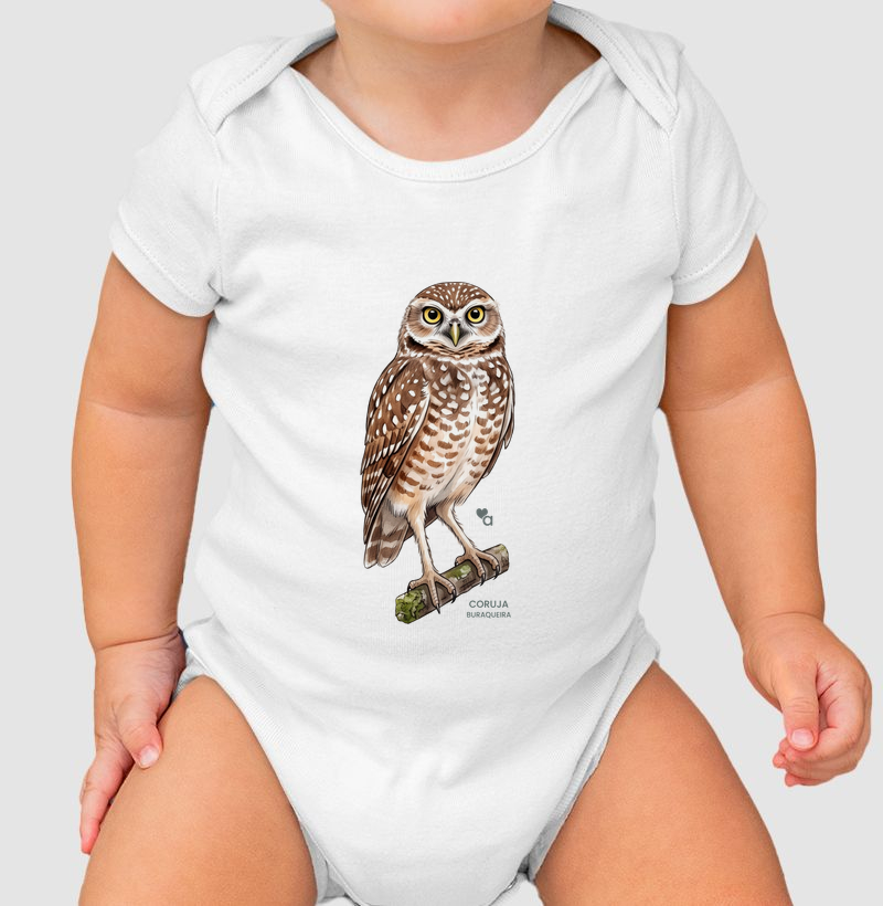 Aves - Coruja-buraqueira - Body Infantil