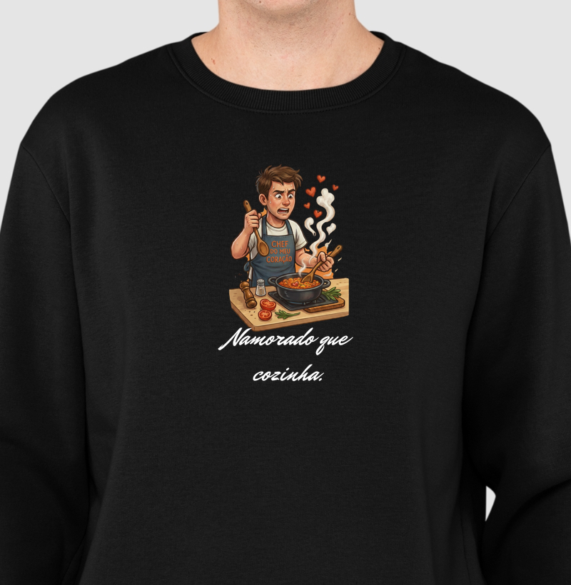 Namorado que cozinha