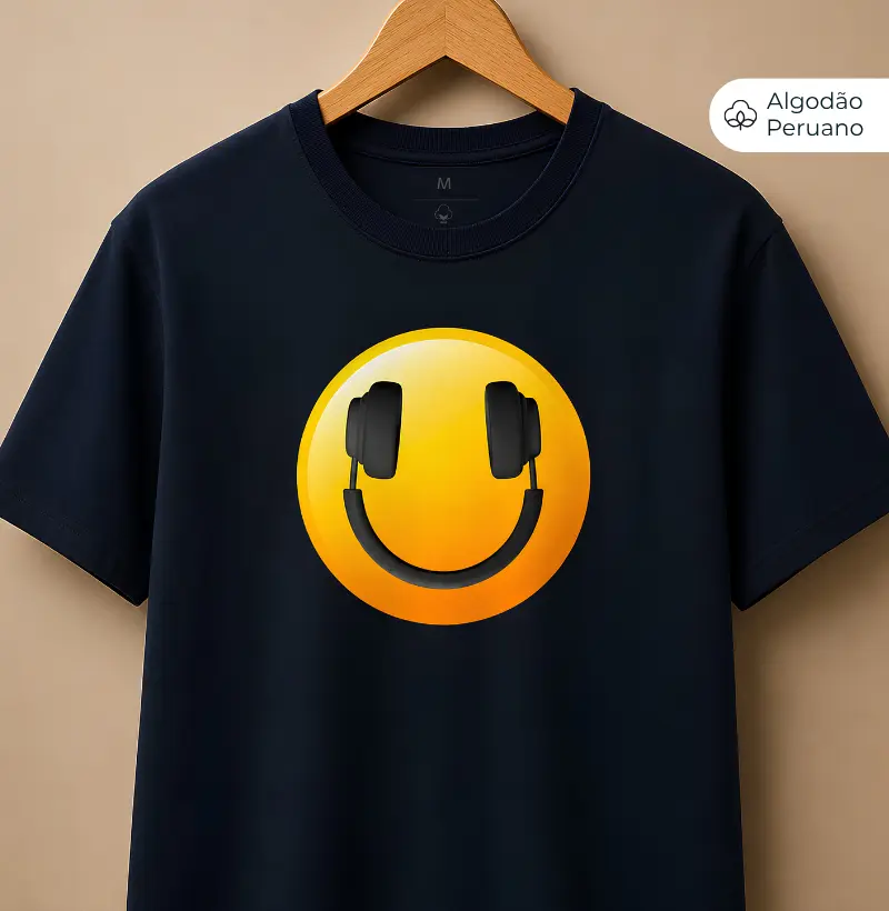 Smile🎧 - Camiseta Algodão Peruano