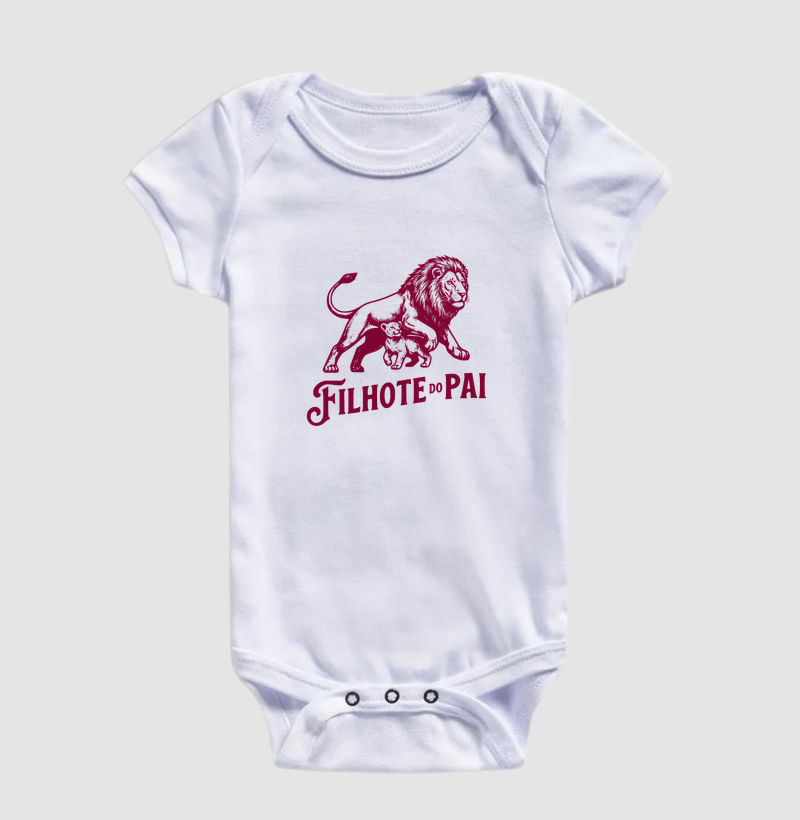 Body infantil Filhote do pai- ilustração vinho - Algodão Premium