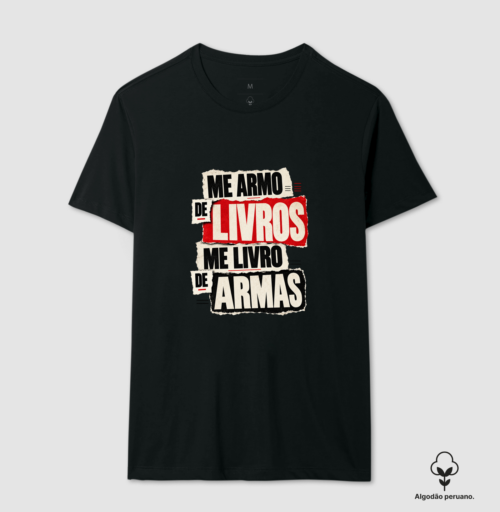 Me Armo de Livros - Camiseta Algodão Peruano