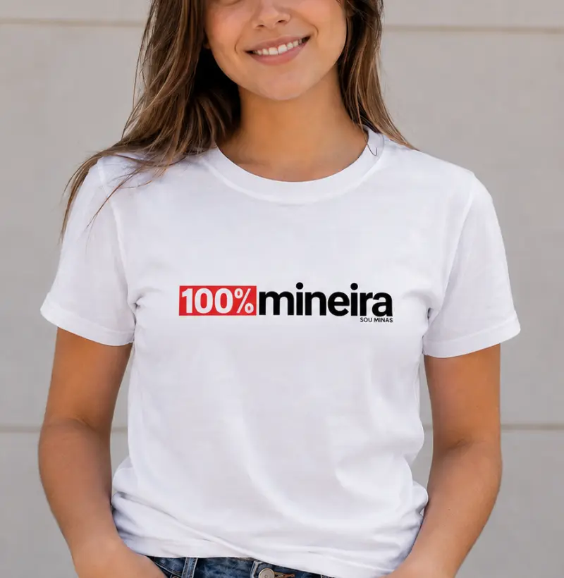 Camiseta 100% Mineira | Minimalista Moderna | Orgulho das Gerais