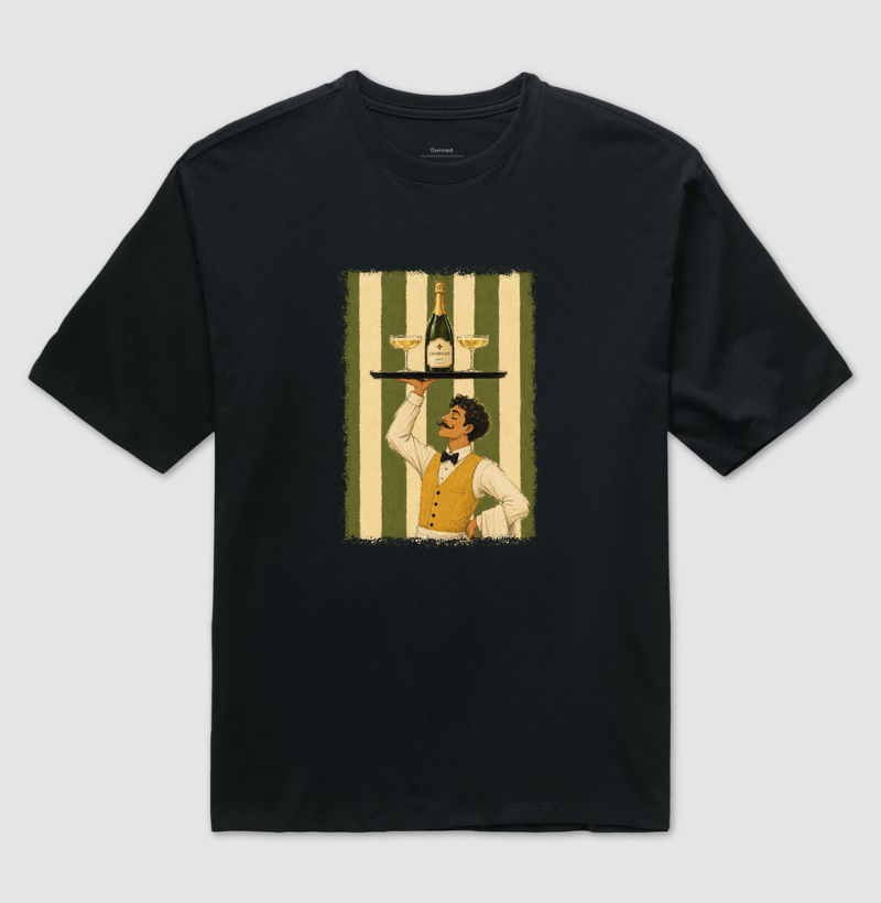 Champagne en Coupe - Camiseta Oversized