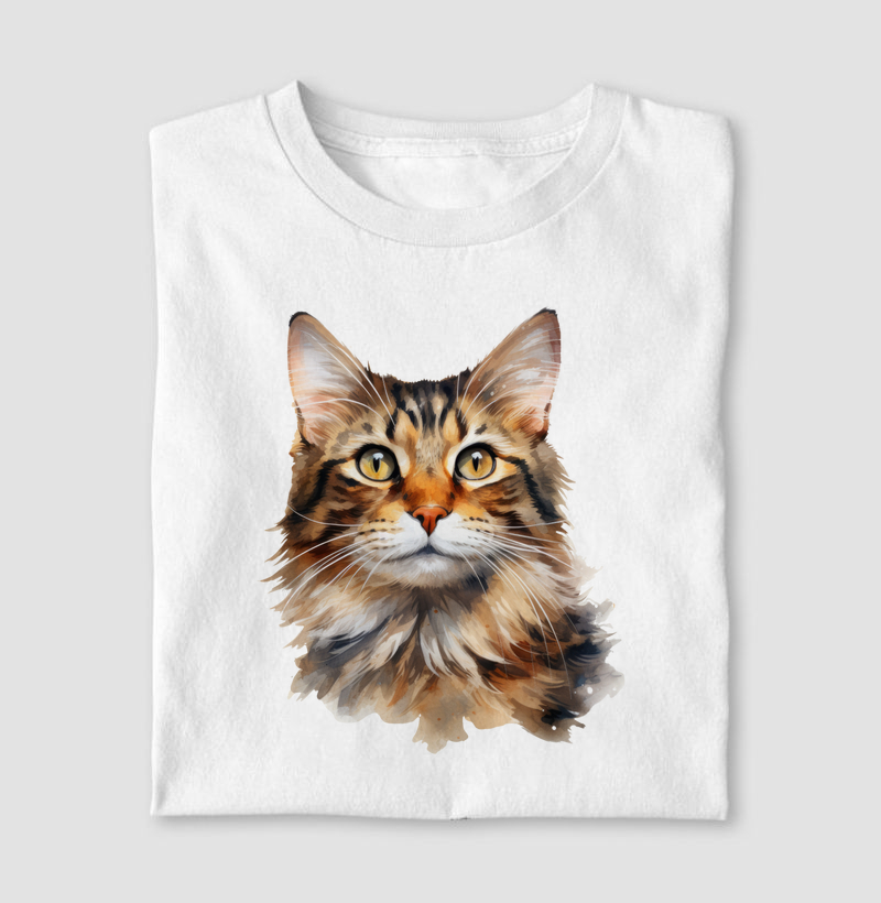 Gato Maine Conn aquarela