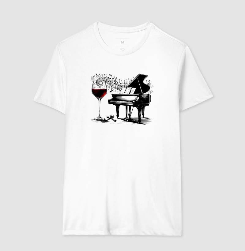 Camiseta Piano e Vinho - M1