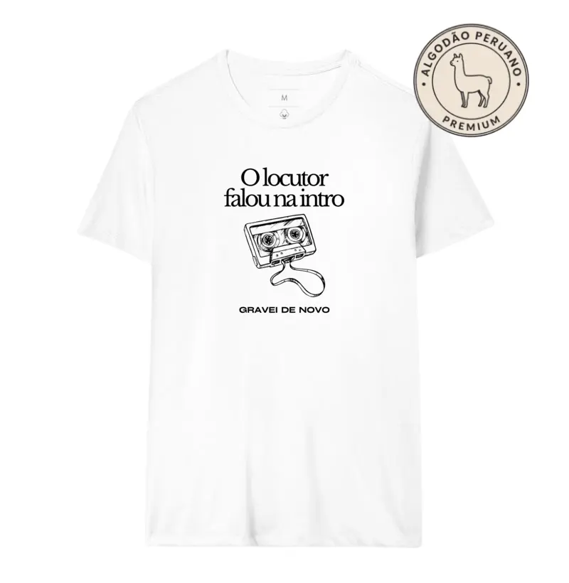 Camiseta Algodão Peruano Gravei de Novo