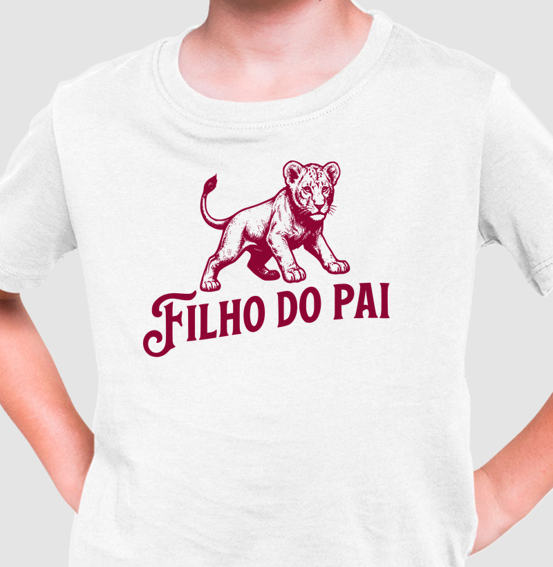 Camiseta infantil Filho do pai - ilustração vinho - Algodão Premium