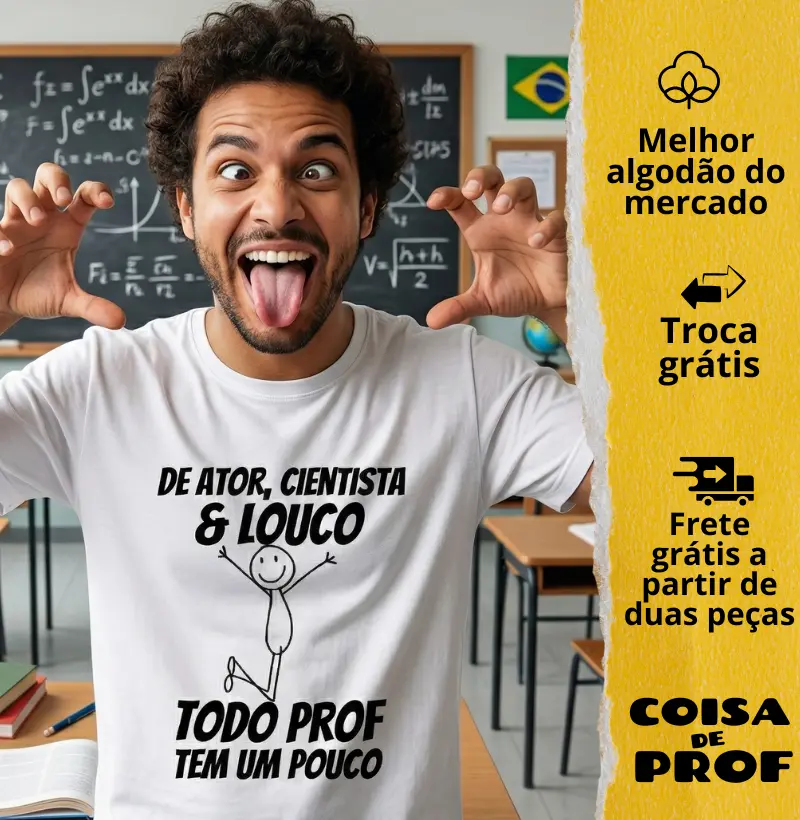 Camiseta Ator Cientista e Louco