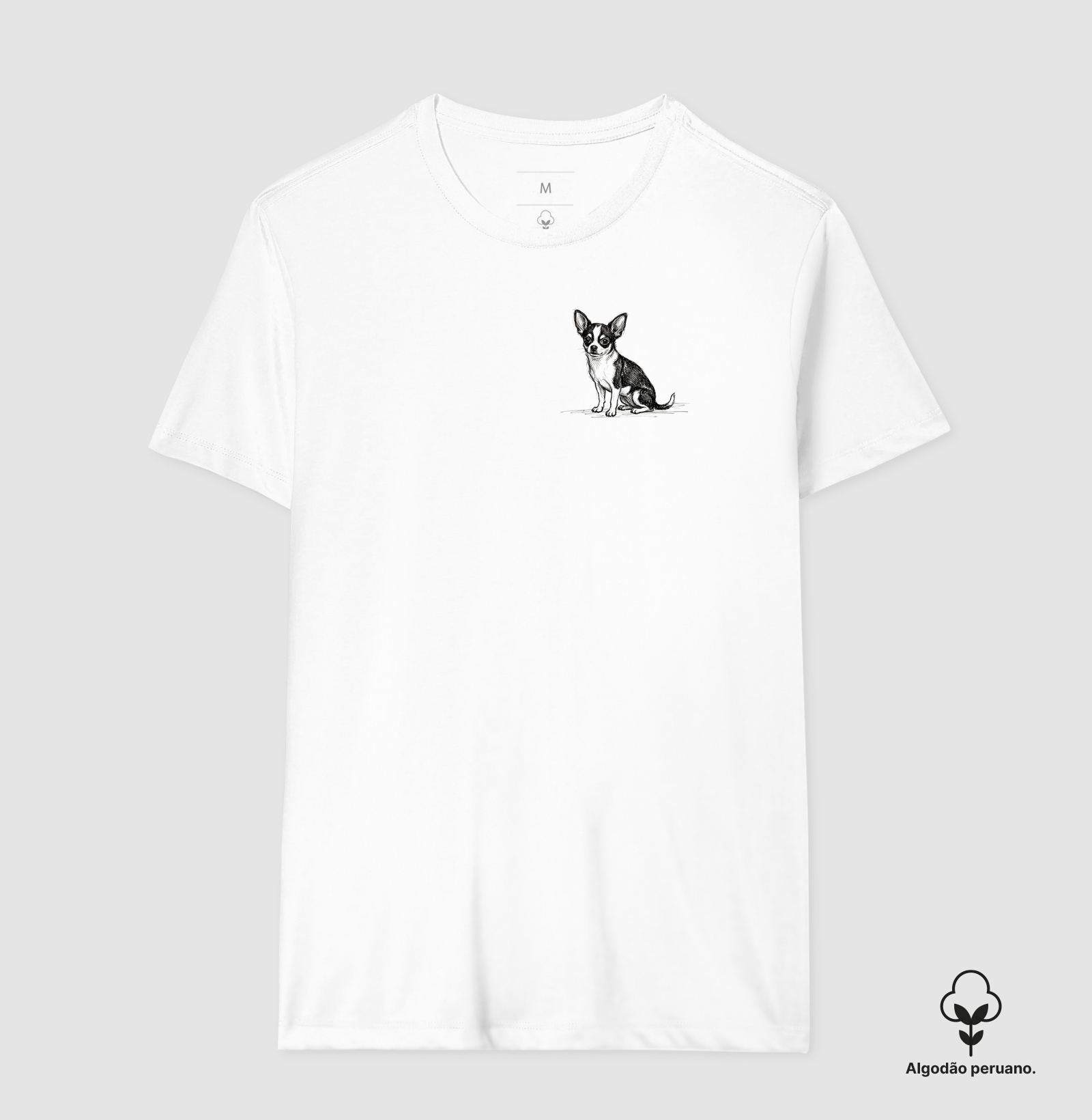 Chihuahua - Desenho 2 - Camiseta Algodão Peruano