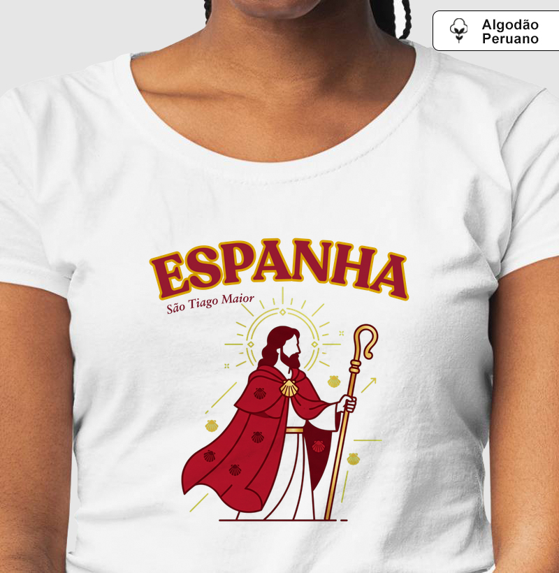 Camiseta Algodão Peruano Espanha São Tiago Maior
