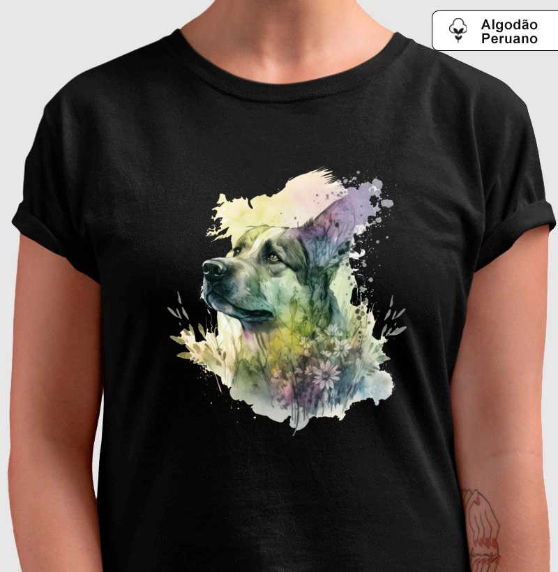 Dog Water Color - Produto Premium - Algodão Peruano.