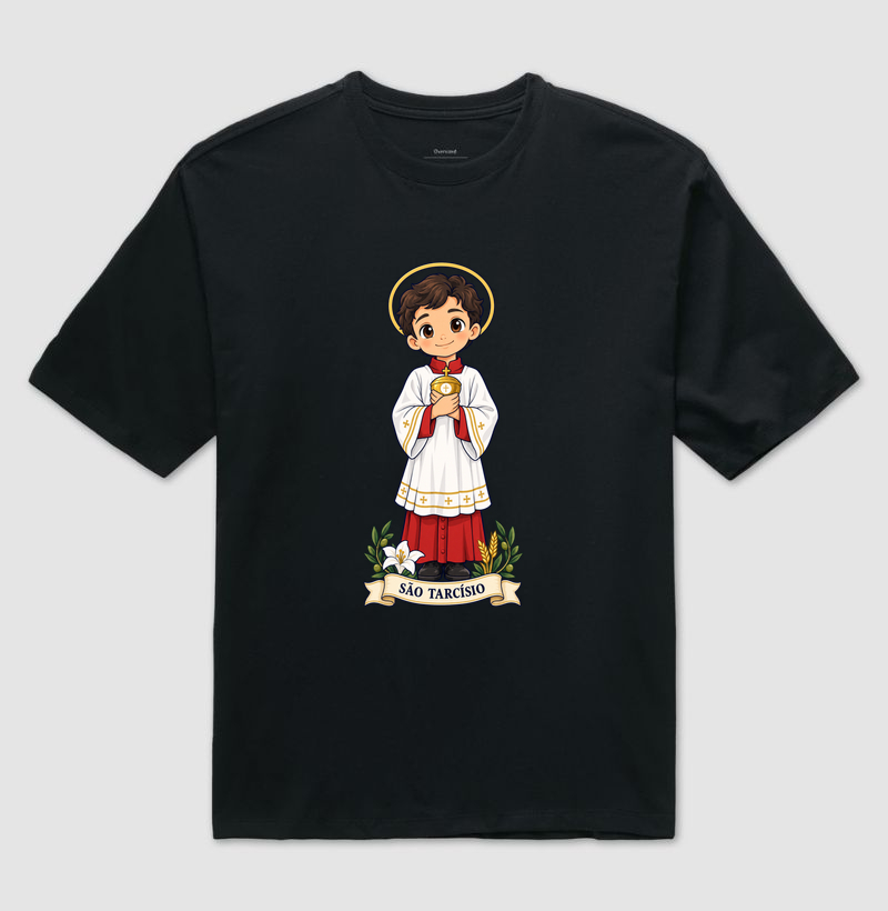 São Tarcísio estilo chibi - Camiseta Oversized