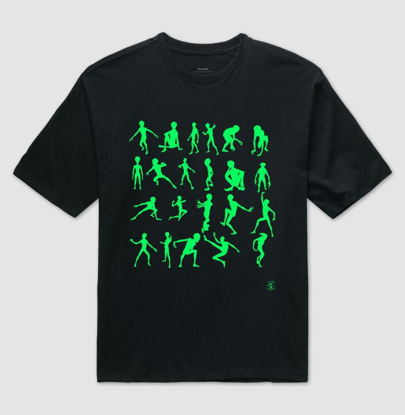 Camiseta Oversized Neon Aliens