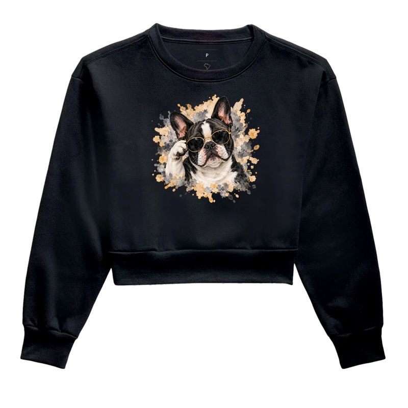 Bulldog (Buldogue) Estiloso - Cropped Moletom