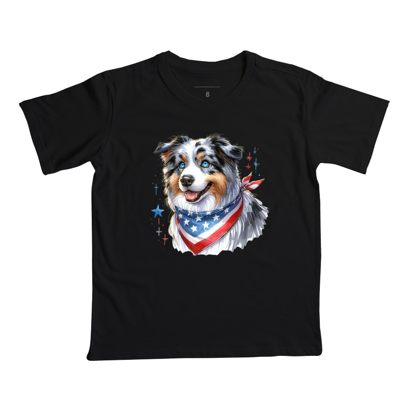 Australian Shepherd Blue Merle Bandeira