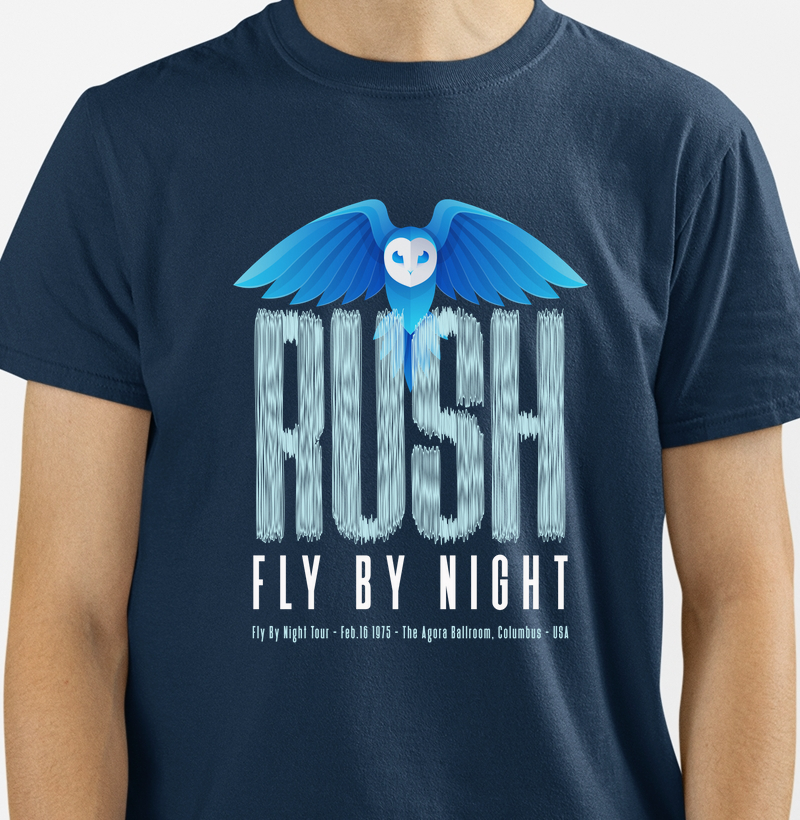 CAMISETA COM ESTAMPA RUSH FLY BY NIGHT
