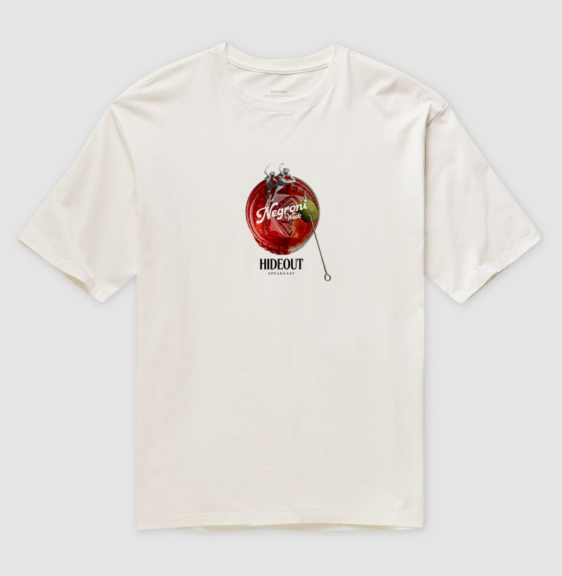 Camiseta Oversized Drink Negroni Week - por Hideout