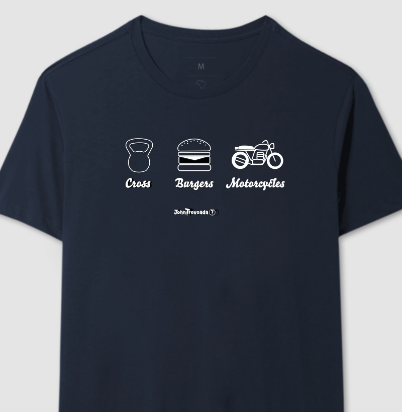 Camiseta Cross, Burguer, Moto