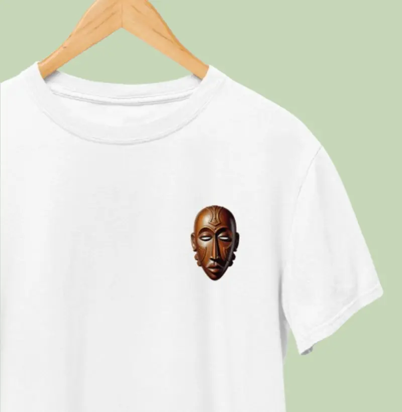 Camiseta Algodão Peruano Máscara - Coleção Mahalo