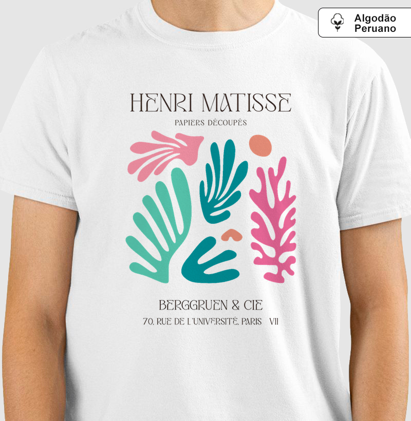 Camiseta Henri Matisse – Papiers Découpés | Arte Moderna Algodão Peruano Tanguis 