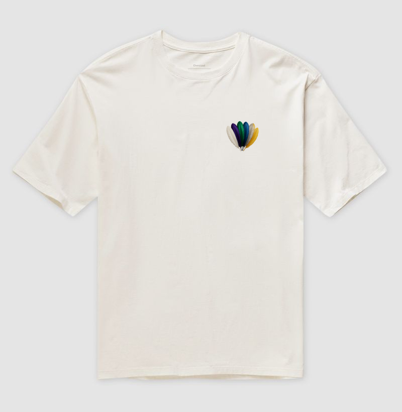 Camiseta Oversized Penas - Minimalista