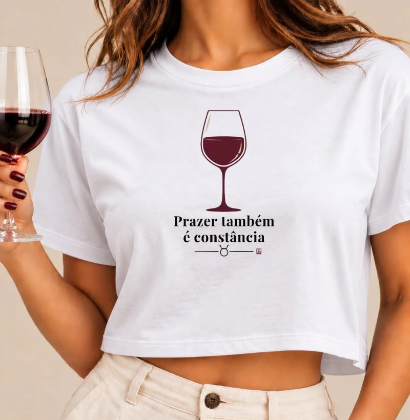 Camiseta Cropped Touro - Prazer também é Constância - Cropped