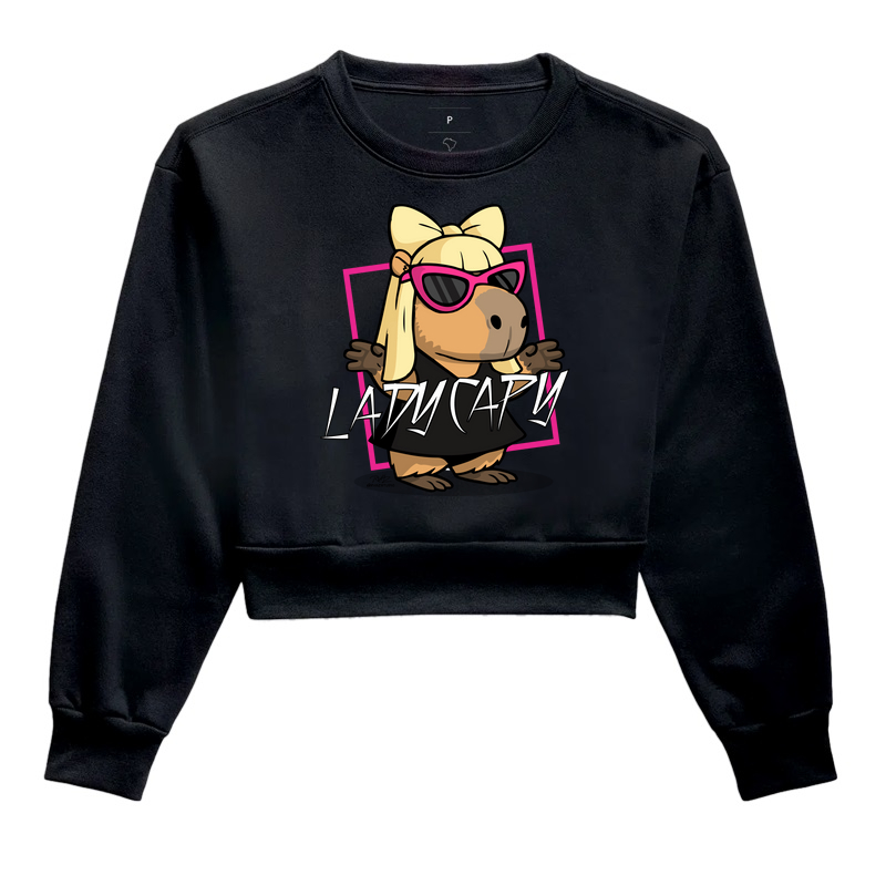 Camiseta Capivara Lady Capy - Cropped Moletom