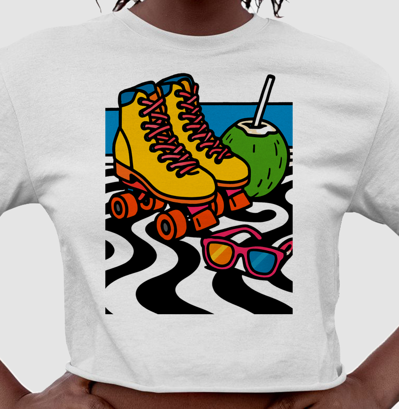 Cropped Pausa no Calçadão — Patins & Água de Coco | Posto80