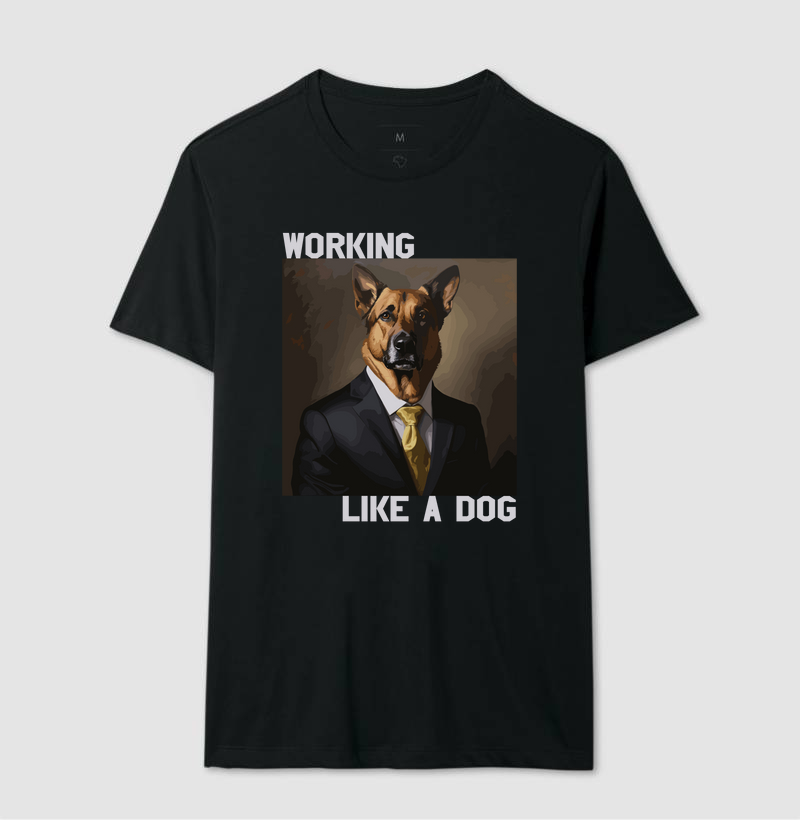 Camiseta Divertida Working Like a Dog