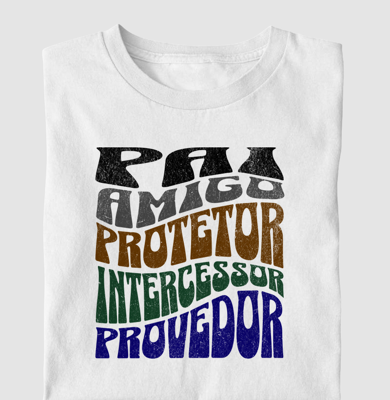 Camiseta Masculina Pai, Amigo, Provedor - Multicor - Camiseta