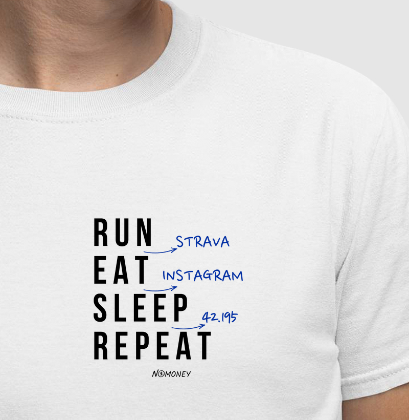Camiseta Run (Strava). Eat. Sleep. Repeat.