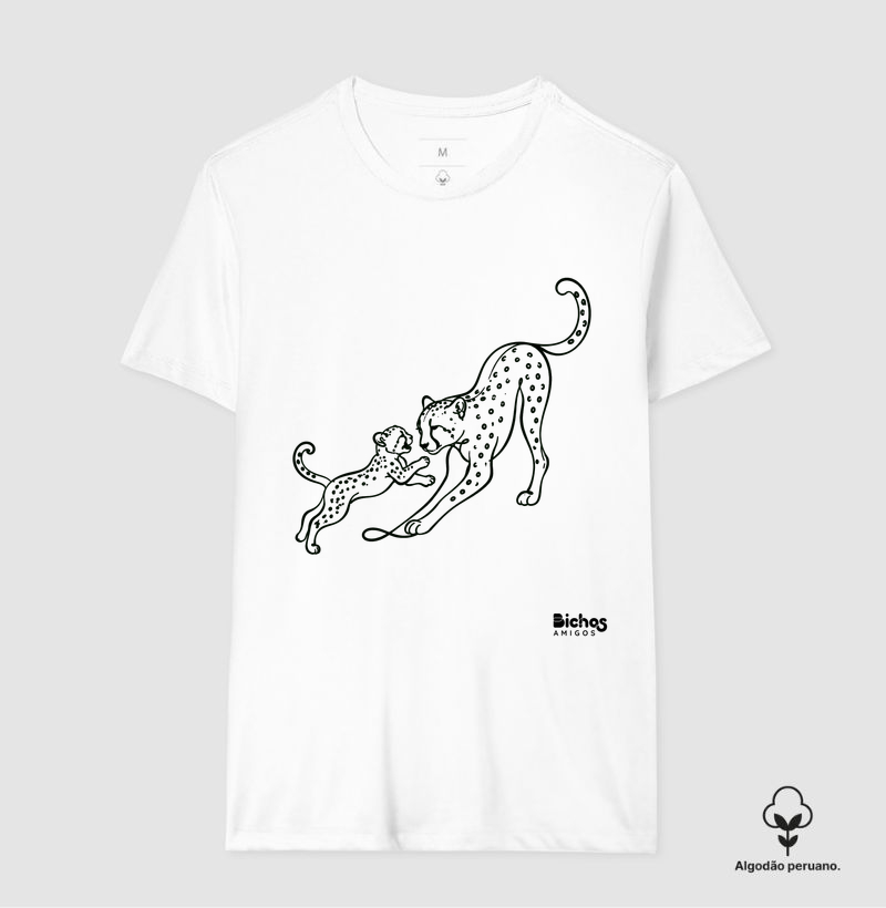Família de Guepardo - Camiseta Algodão Peruano