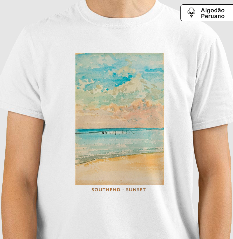Camiseta Impressionismo Whistler Southend Sunset Algodão Tanguis 