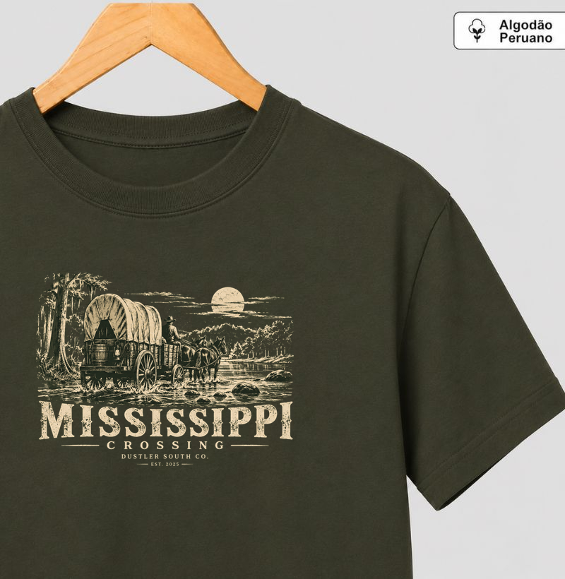 Camiseta Country Mississippi Crossing Dustler South Co. Algodão Peruano Premium