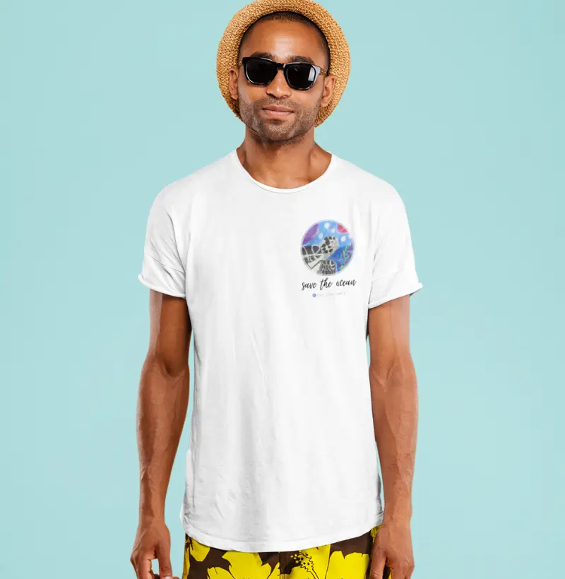 Camiseta Adulto Save the Ocean Pin by Jessye Blue