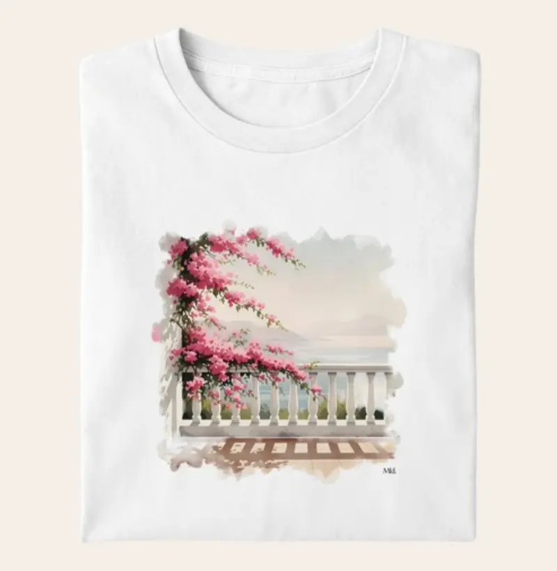 Camiseta Algodão Premium - Varanda Mediterrânea 