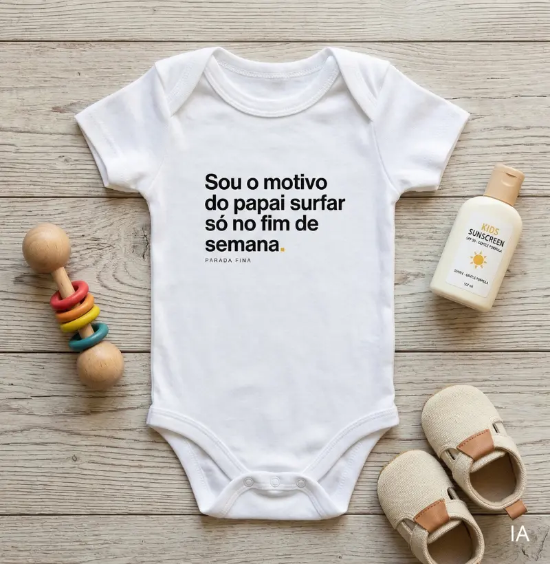 Sou o motivo do papai surfar só no fim de semana.