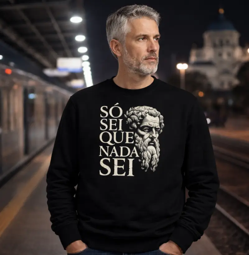 Suéter Moletom de Filosofia "Só sei que nada sei"