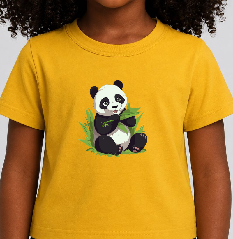 Camiseta Infantil Panda. Coleção Kids. Meninos e Meninas. Algodão Premium
