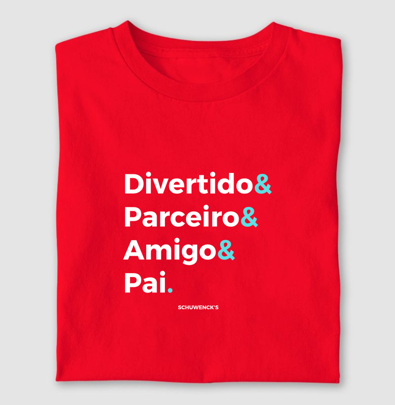 Camisa Dia dos Pais Branco & Azul Claro