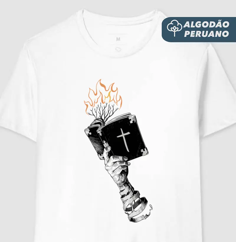Camiseta Masculina Algodão Peruano - Palavra Ardente